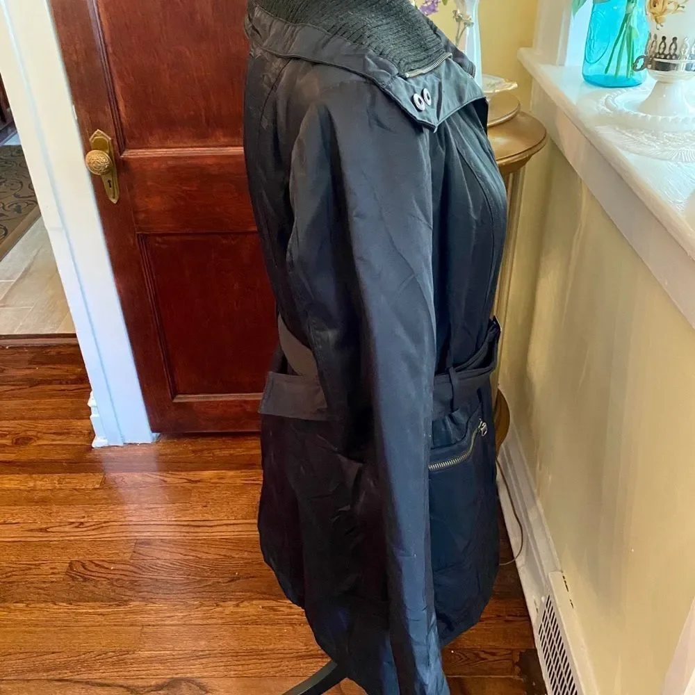 *Sundance* Shawl Collar Nylon  Trench Coat Sz M Freshly Dry-cleaned!